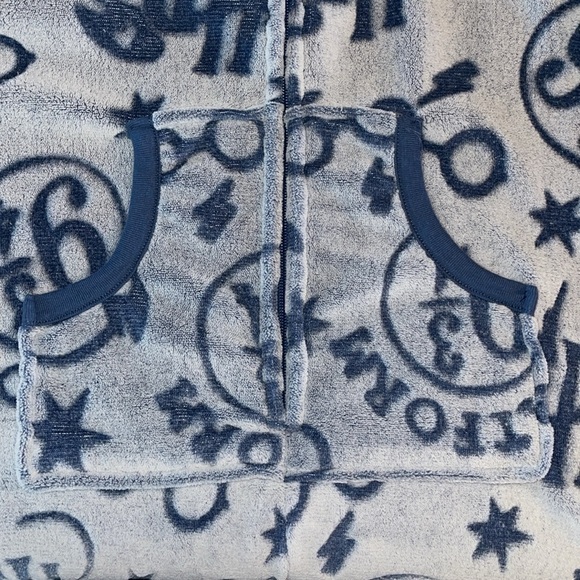 Wizarding World Of Harry Potter Plush Blue One Piece Hooded Pajamas - Picture 7 of 9